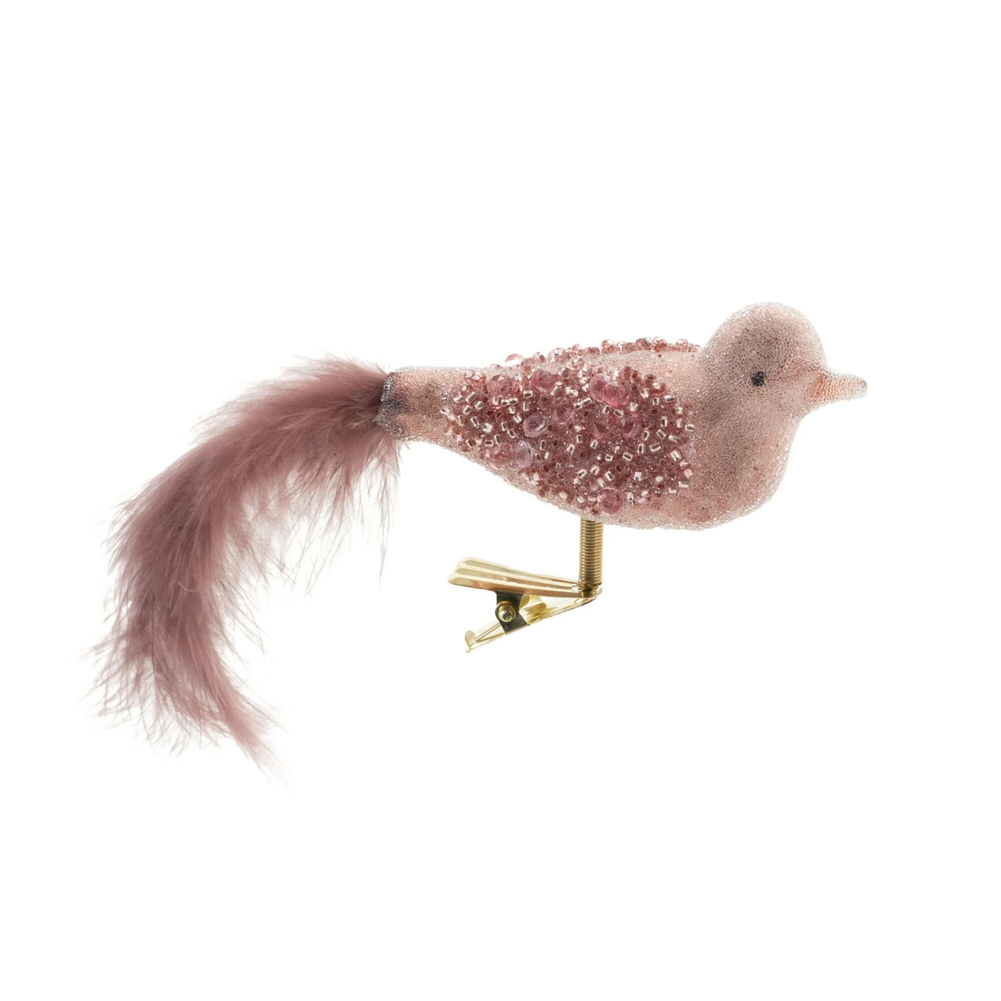 Beaded Glass Bird Christmas Ornaments - 6
