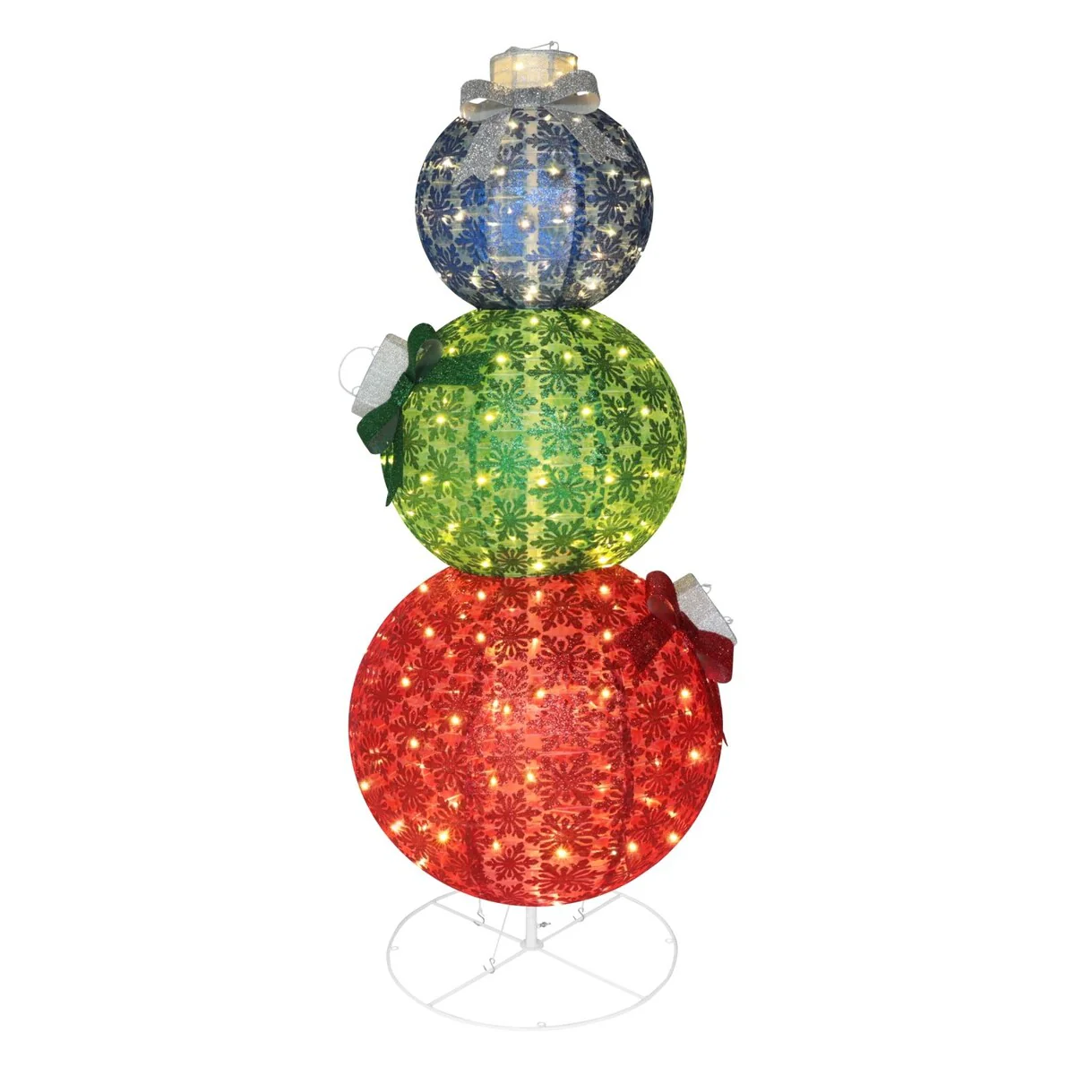 VEIKOUS 5 ft. LED Ornament Stack Christmas Holiday Decoration