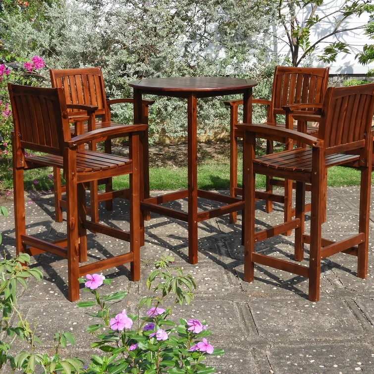 Enright 4 - Person Round Outdoor Dining Set