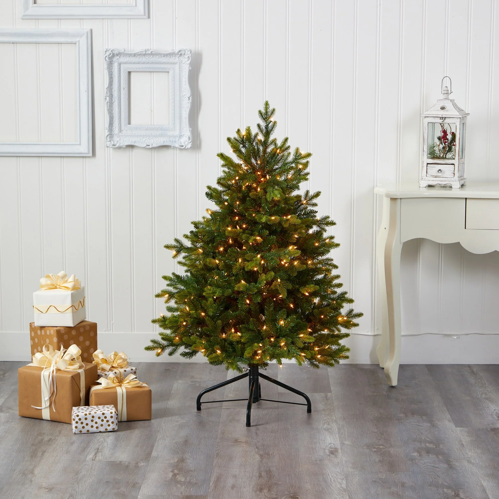 4’ Pre-Lit North Carolina Artificial Christmas Tree, Clear LED Lights - 4 Foot