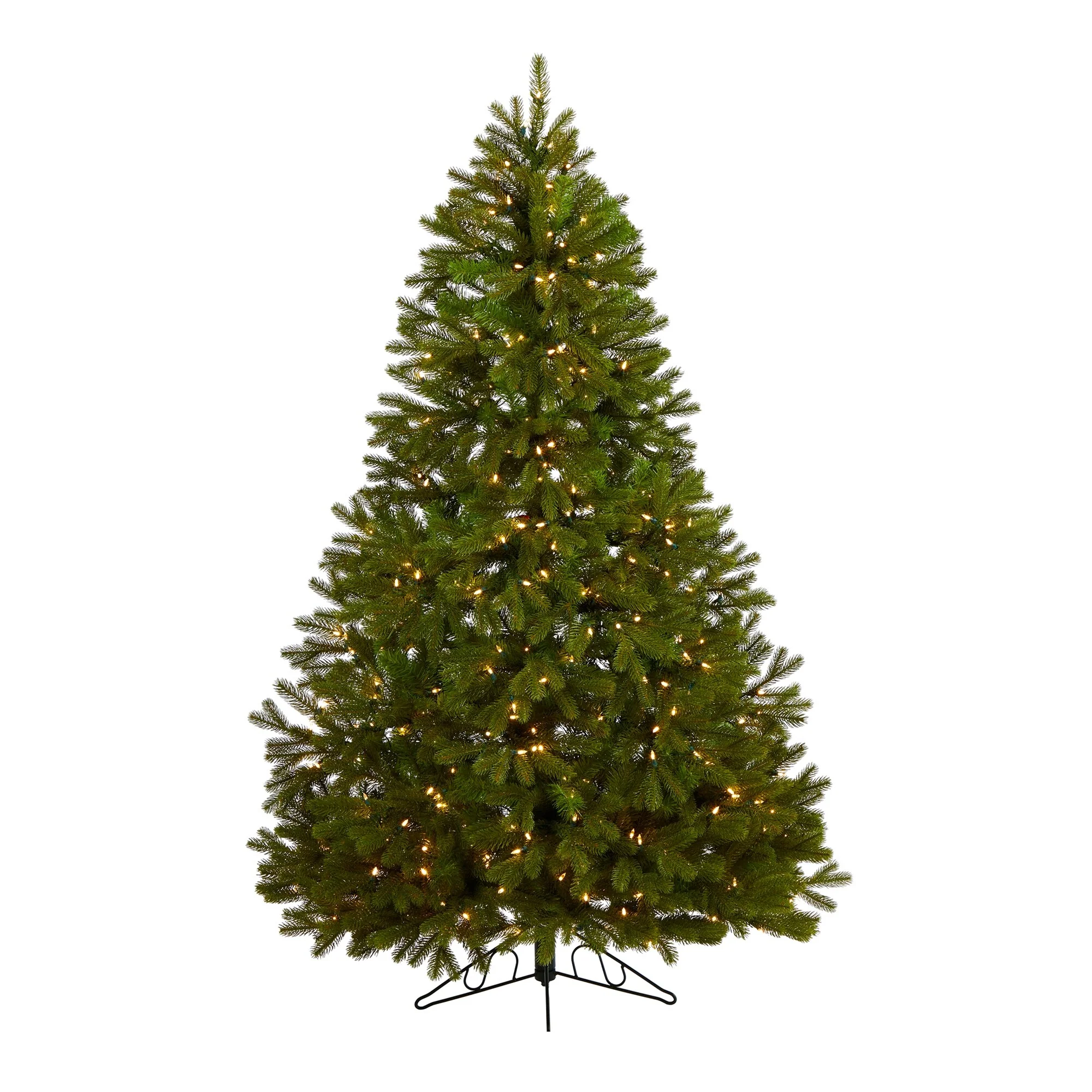 6' Cambridge Flat Back Artificial Christmas Wall Tree, Warm White LED - 6 Foot