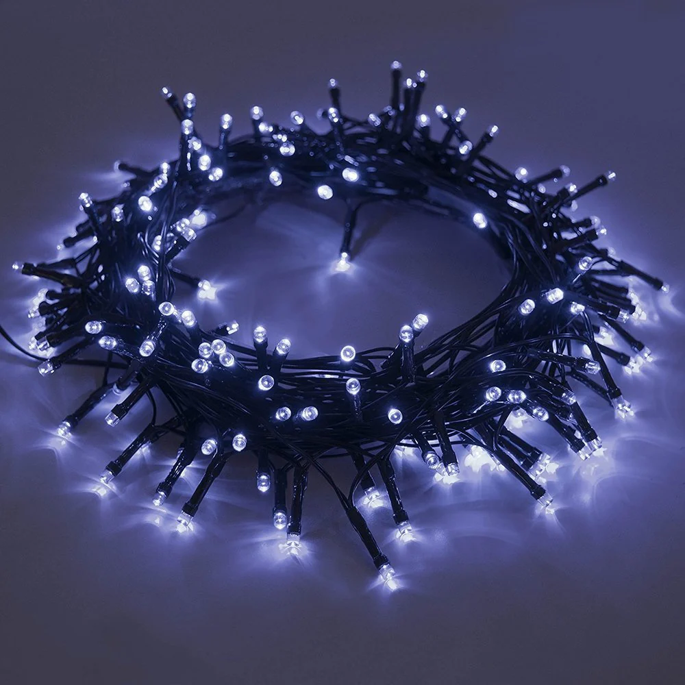 ALEKO Solar Powered White 100 LED Christmas String Lights Lot of 4