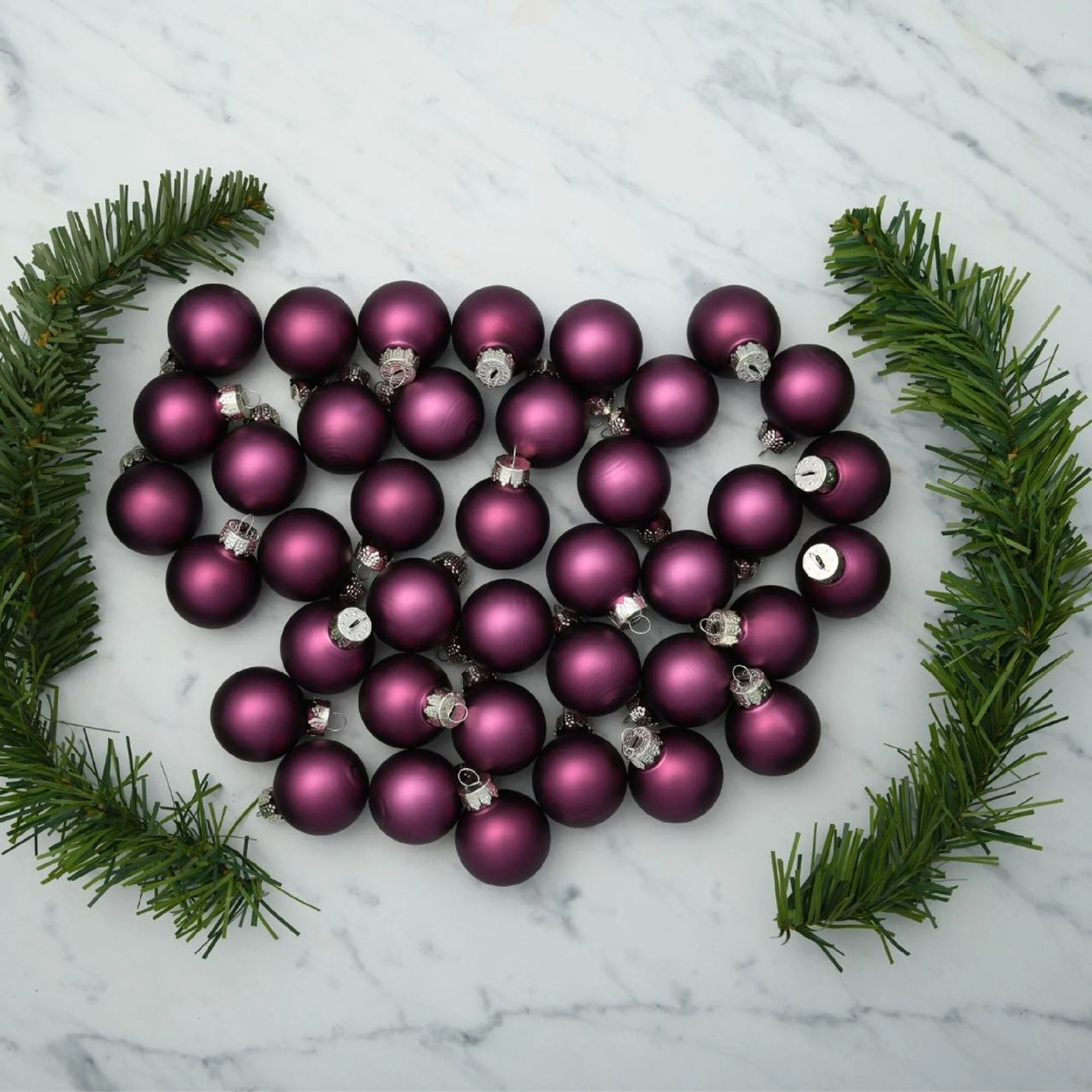 Matte Finish Glass Christmas Ball Ornaments 1.25
