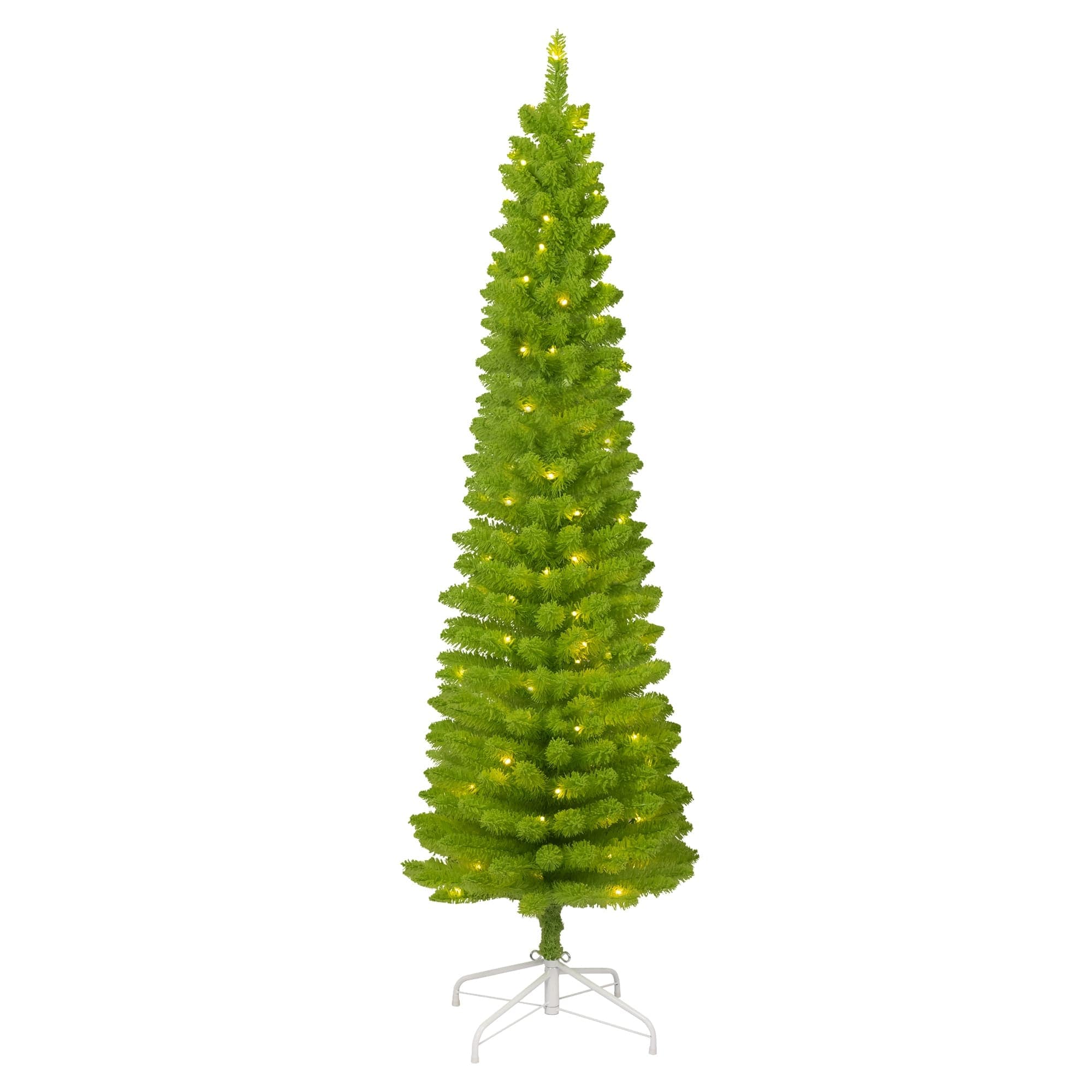 6FT Pre-Lit Artificial Green Pencil Christmas Tree