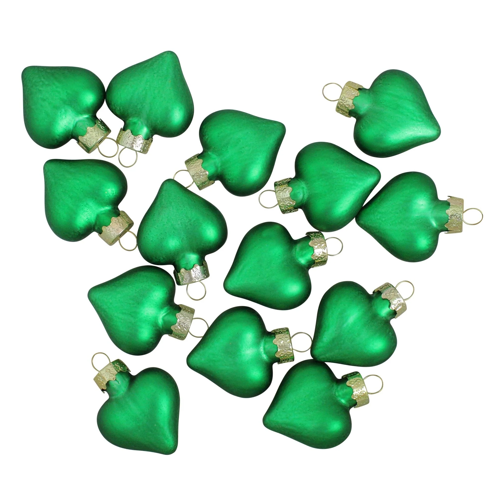 Matte Finish Glass Heart Christmas Ornaments 1.75