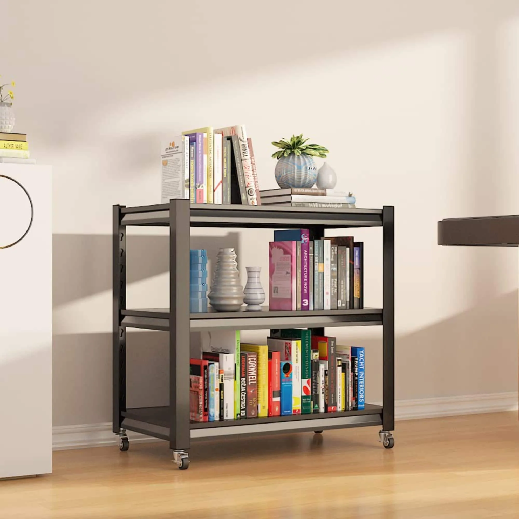 Movable Steel Shelves for Kitchen, Garage Shelves, Basement Shelving Utility Shelf Rack