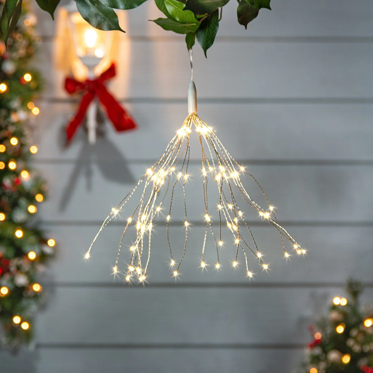 11 in. Warm White LED Wire Star Burst Ornament