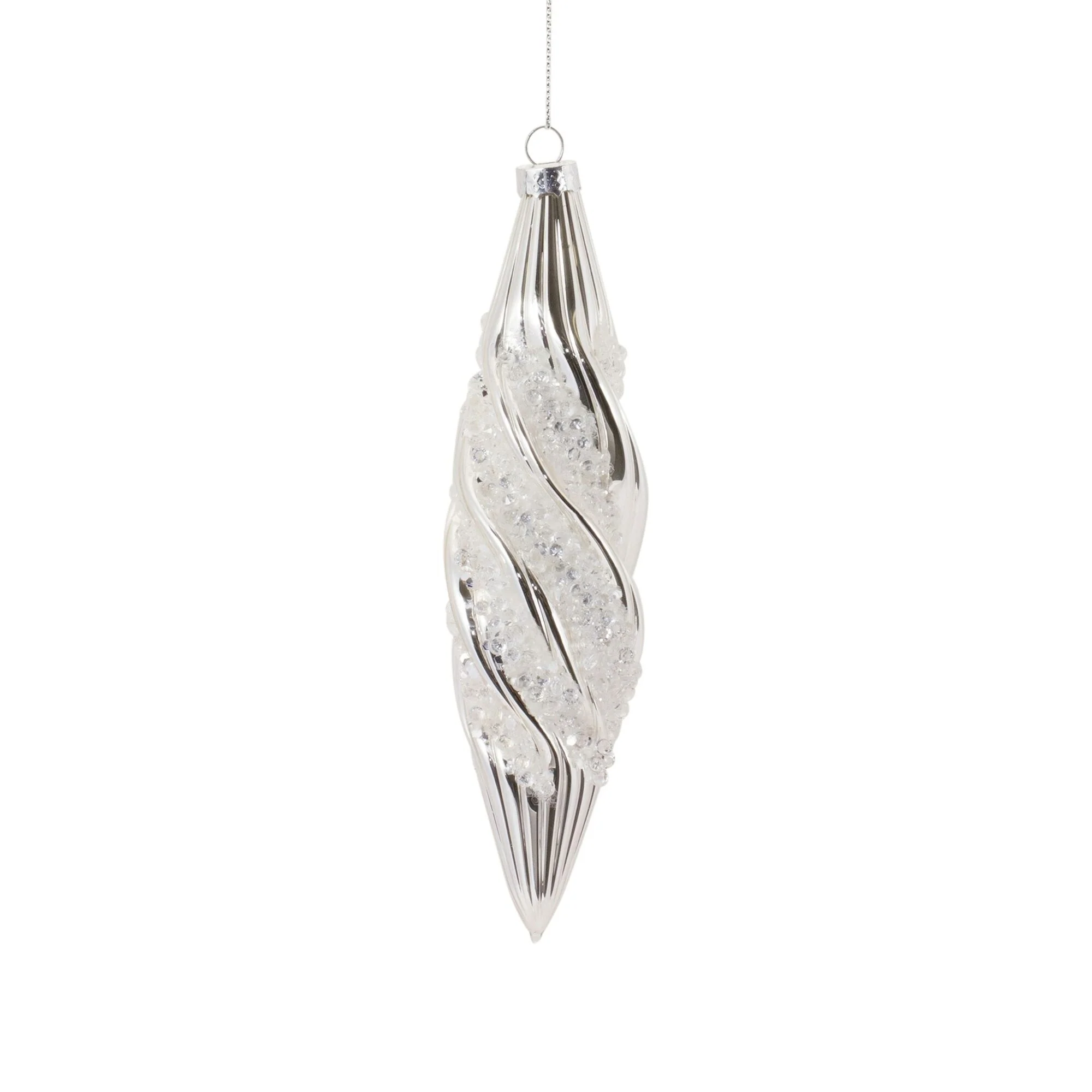 Shiny Finish Swirl Glass Christmas Drop Ornaments 8