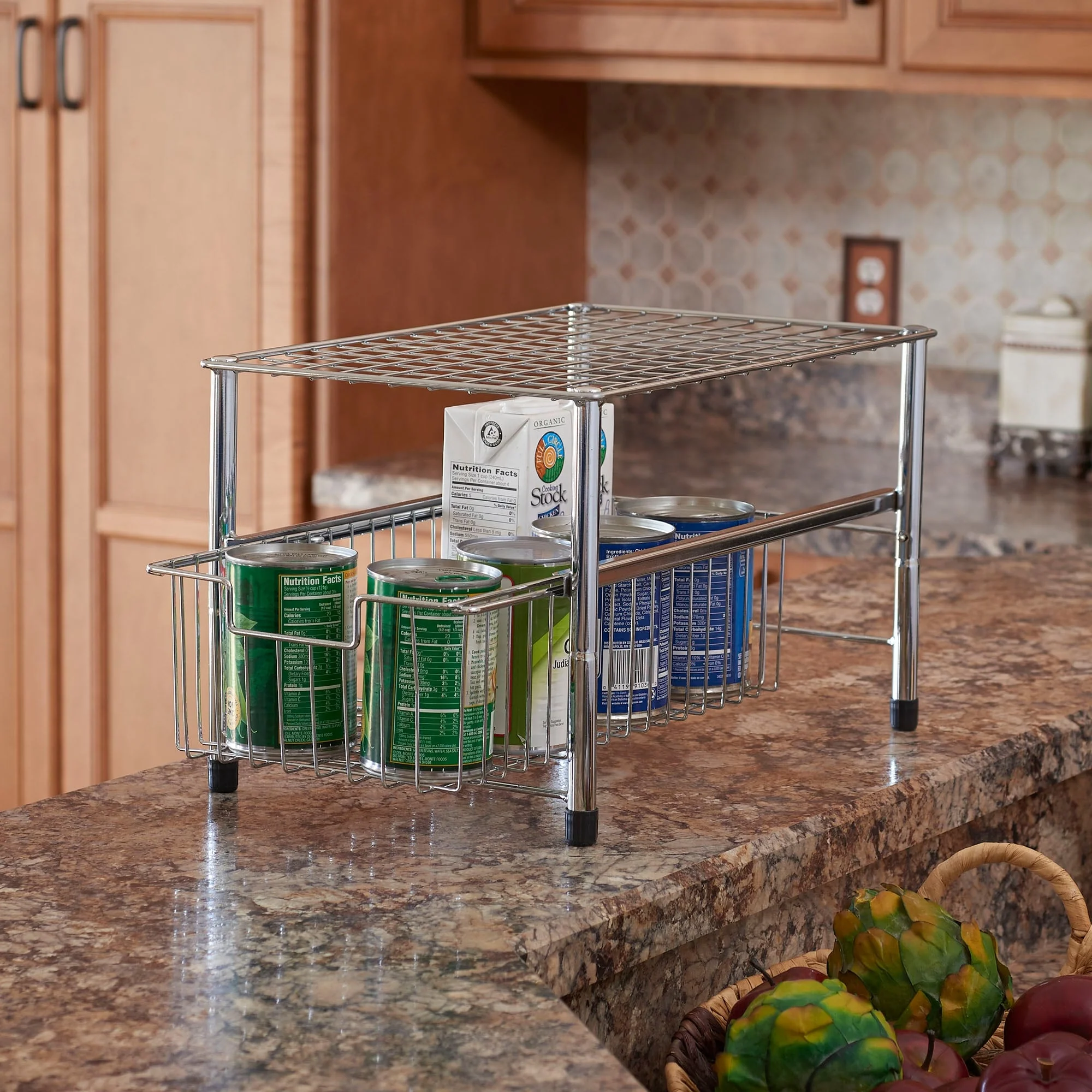Household Essentials Silver Free Standing Pull Out Cabinet Organizer Shelf