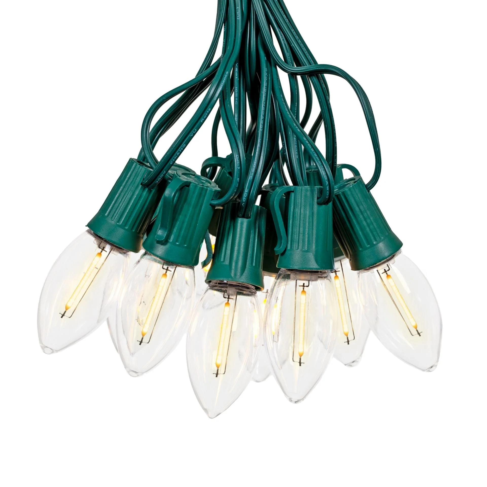 25 Foot C9 LED Transparent Outdoor Christmas String Light Set