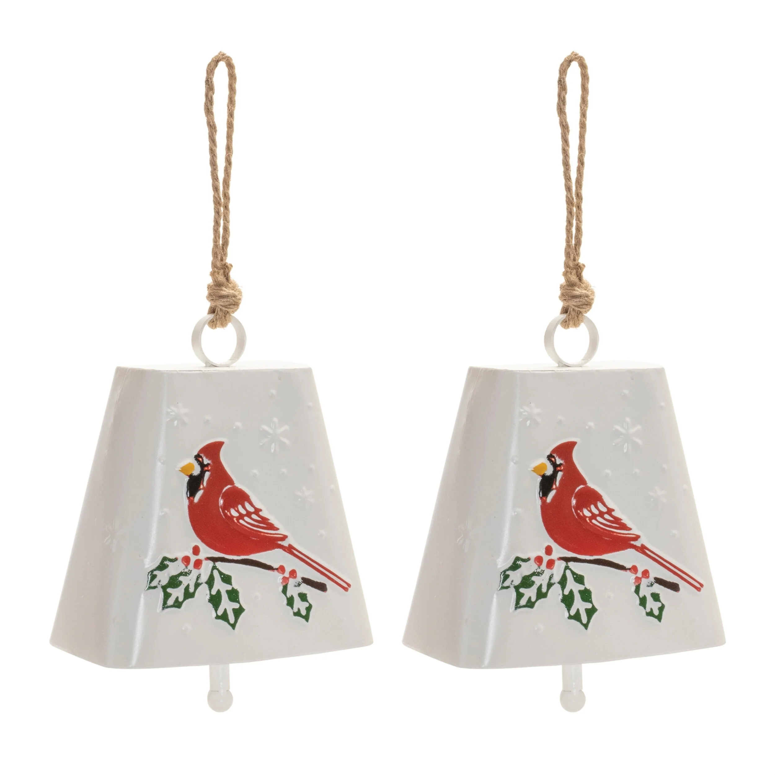 Christmas Bell Ornaments Set of 2 Metal and Rope 16 Inch - 7