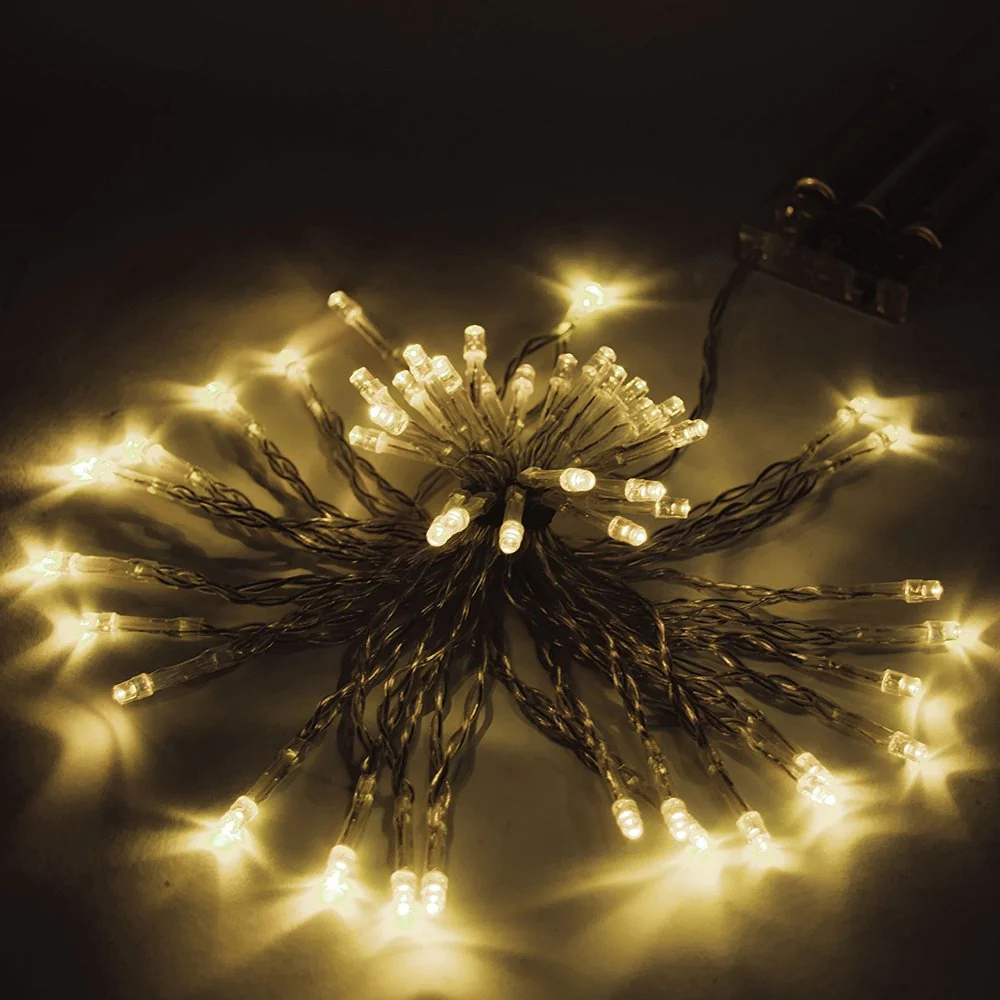ALEKO Battery 10' Christmas Warm White Lights 30 LED Lot of 5