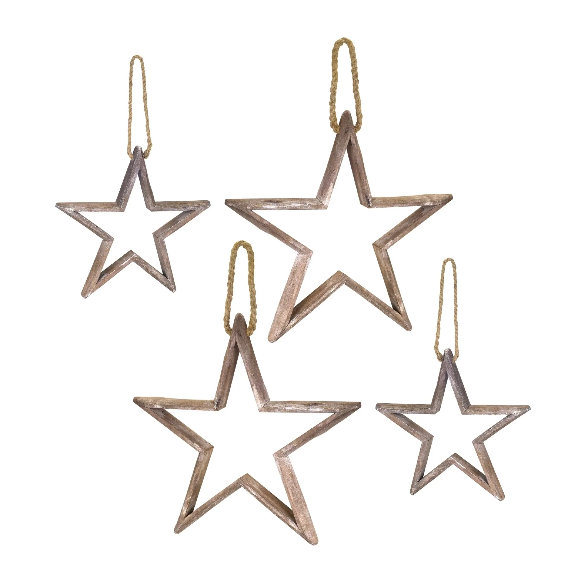 Wooden Star Christmas Ornaments - 20