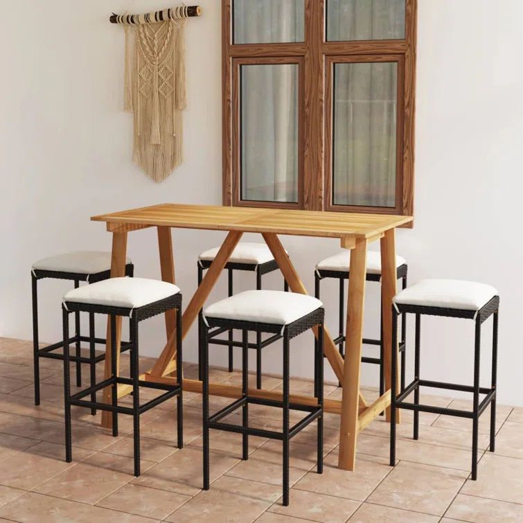 6 - Person Rectangular Outdoor Dining Set with Cushions