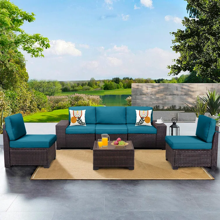 Jovelyn 5 - Person Outdoor Seating Group with Cushions
