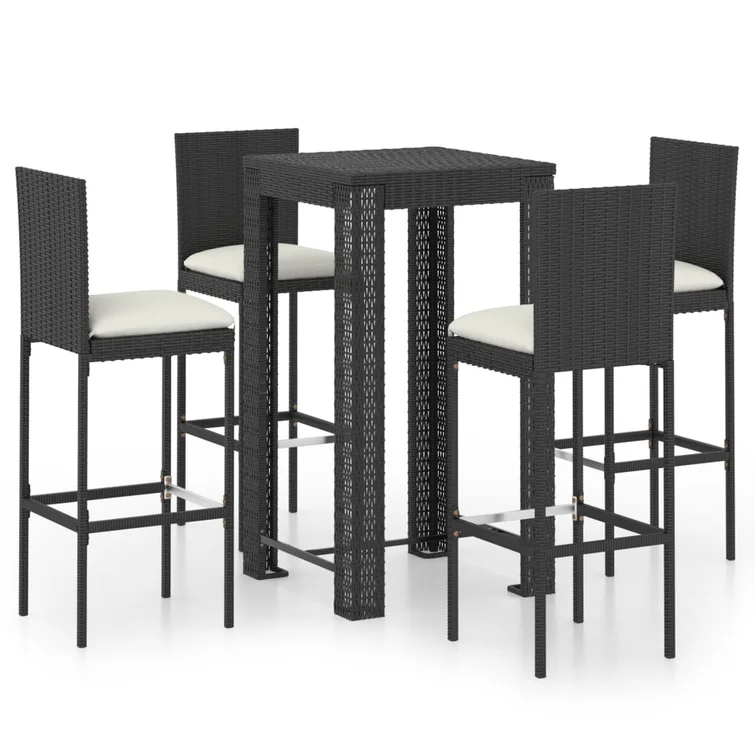 Patio Bar Set Outdoor Bistro Set Bar Stool Bistro Table Poly Rattan