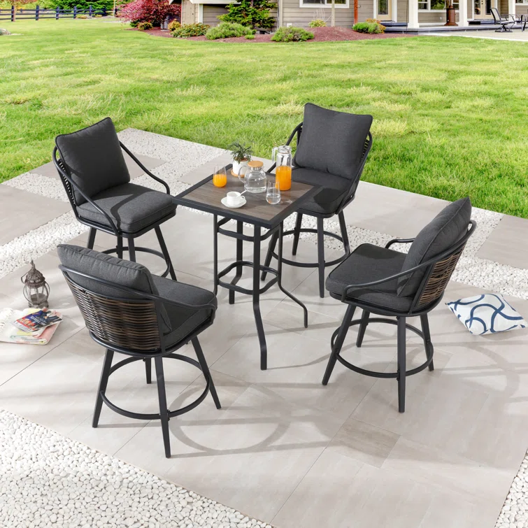 Abrion 4 - Person Square Outdoor Dining Set with Cushions