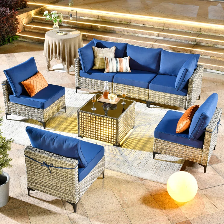 Harbin 6 - Person Outdoor Seating Group With Cushions