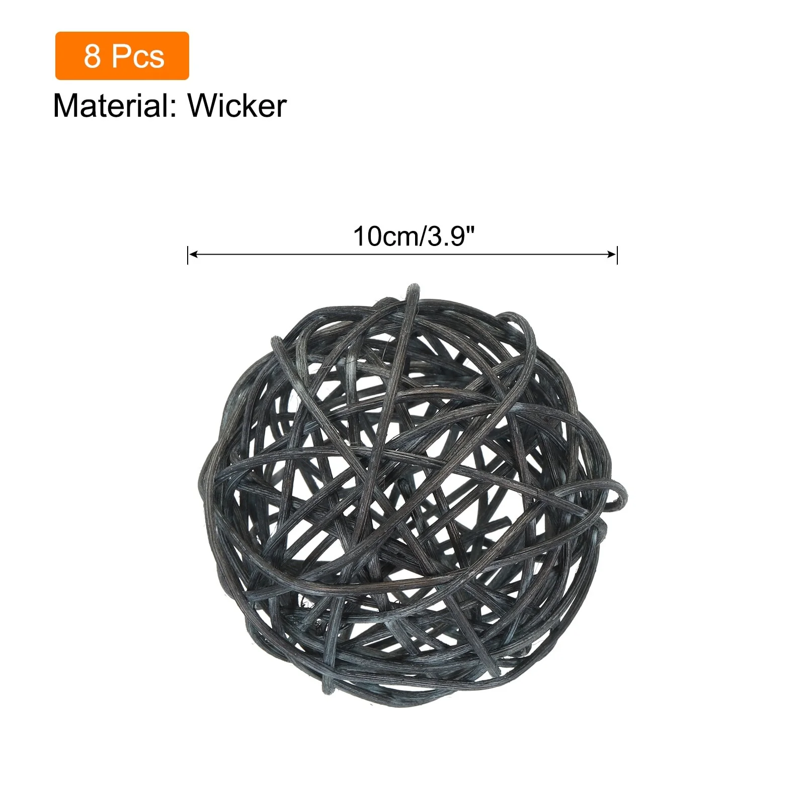 Wicker Rattan Balls 3.9 Inch Rattan Decorative Balls for Vase Fillers