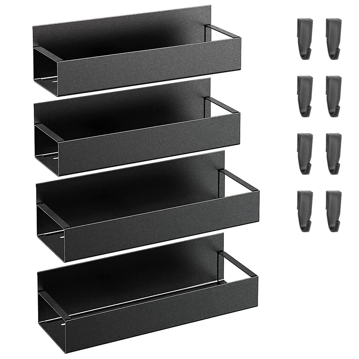 Magnetic Spice Rack 4-Pack with 8 Hooks