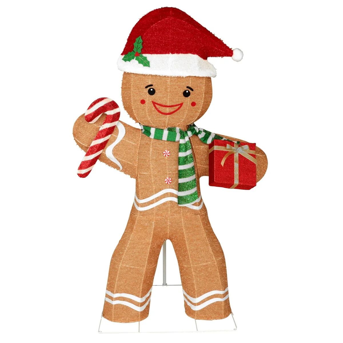 VEIKOUS 5 ft. Gingerbread Man Stake Christmas Holiday Decoration with Warm White LED