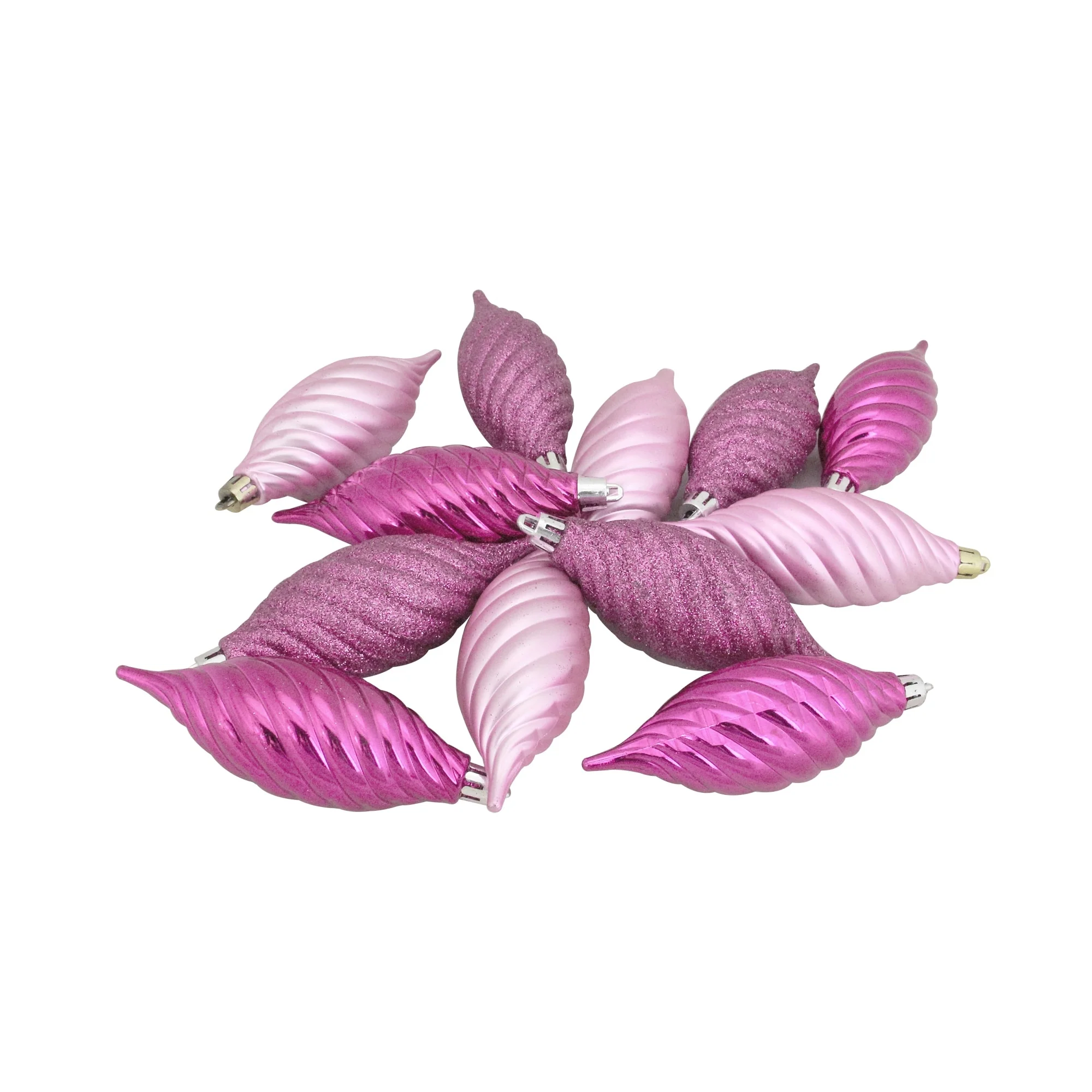 125ct Bubblegum Pink Shatterproof 4-Finish Christmas Ornaments 5.5