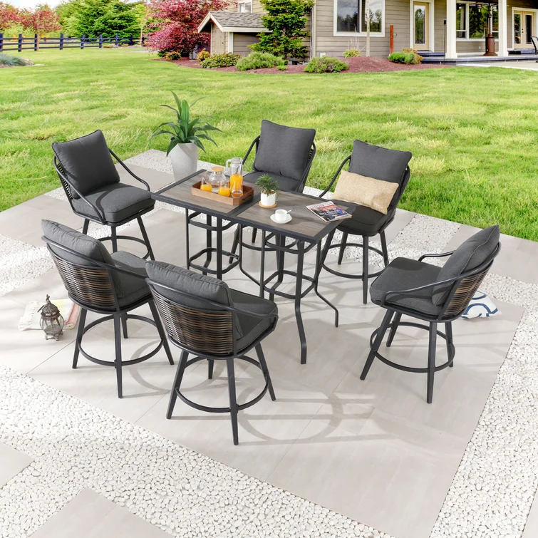 6 - Person Square Outdoor Dining Set with Cushions