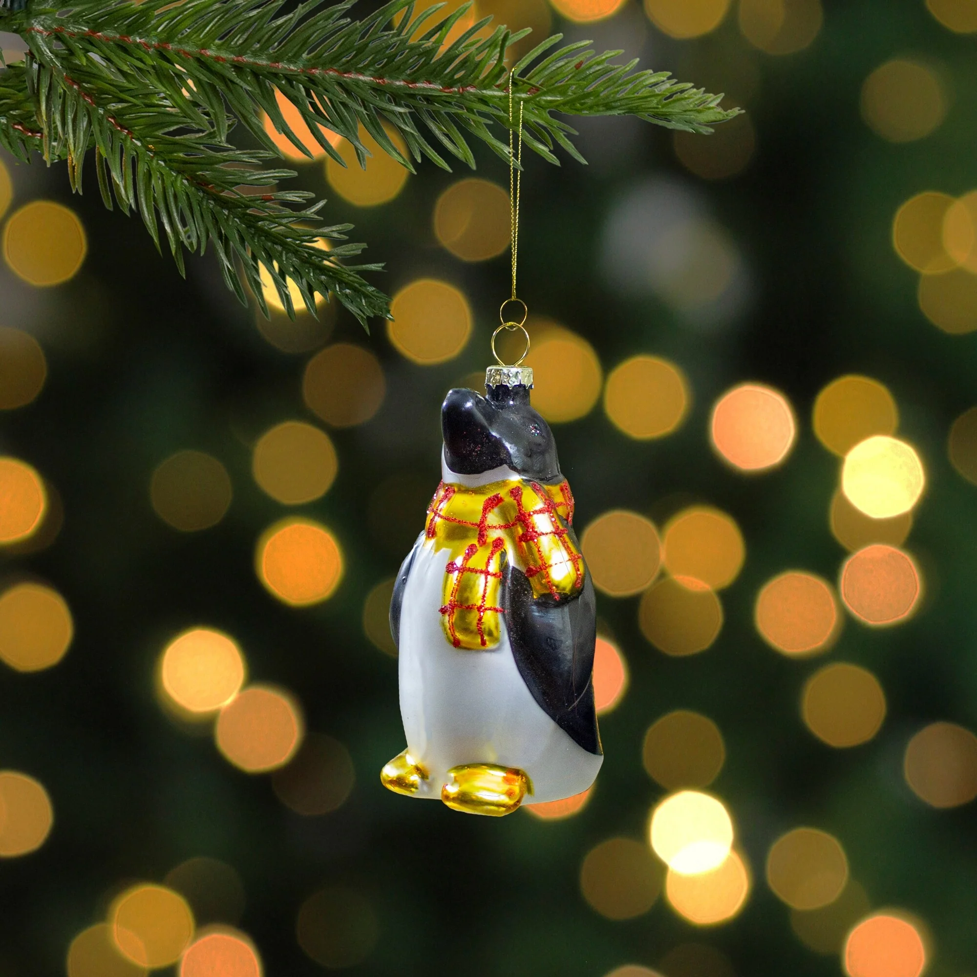 Glass Penguin Christmas Ornament - 3.75