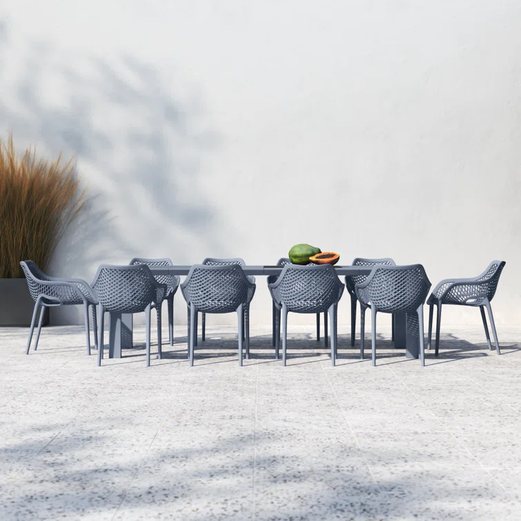 Farrah 10 - Person Rectangular Extendable Outdoor Dining Set