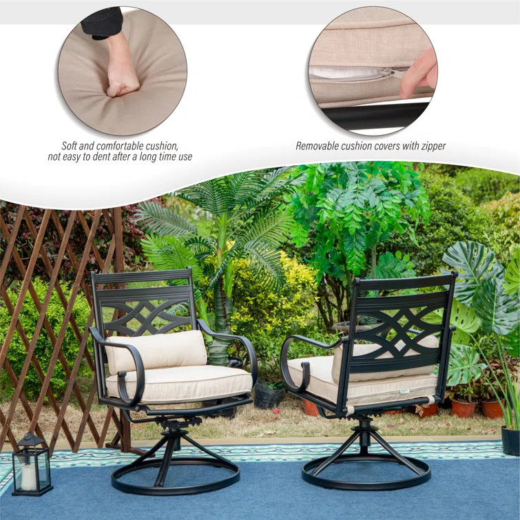 Alyah 6 - Person Rectangular Outdoor Dining Set with Cushions