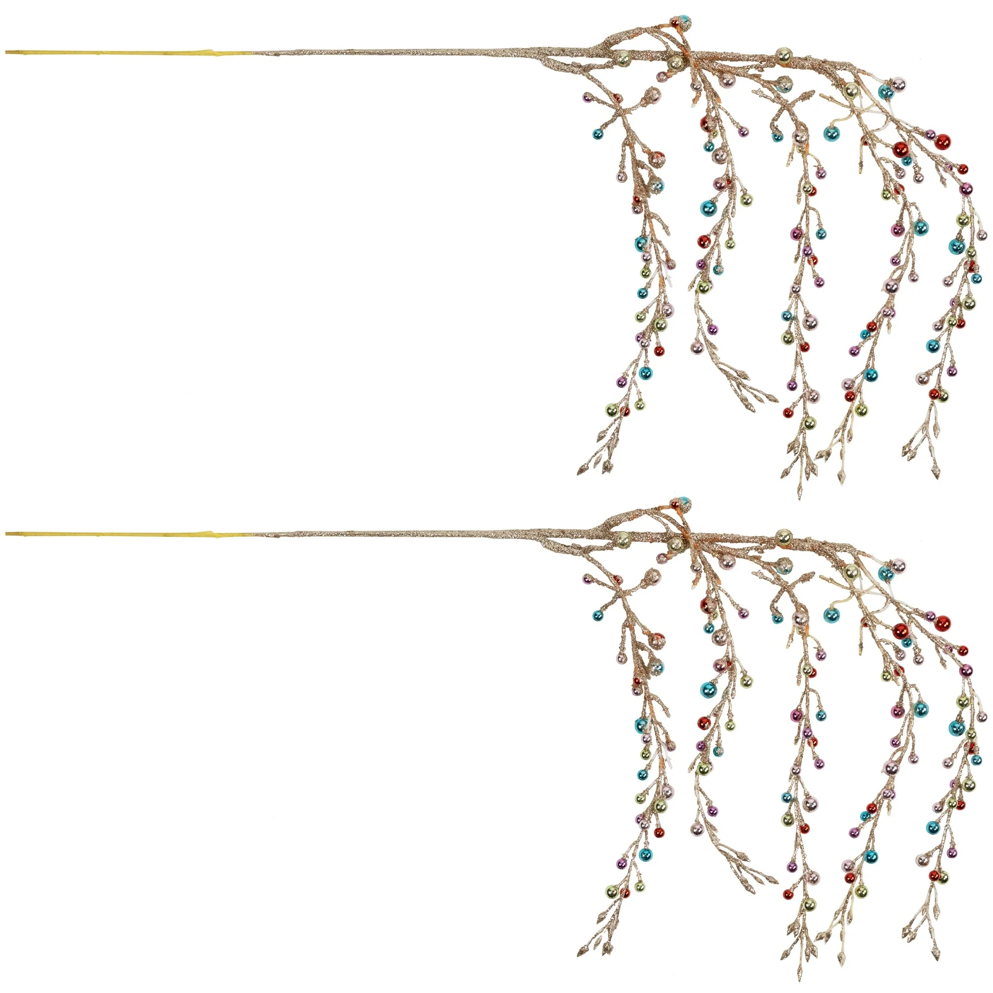Hanging Beaded Artificial Christmas Sprays - Set of 2 - 28