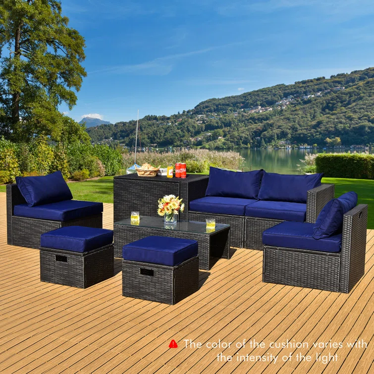 Aleshka 6 - Person Outdoor Seating Group with Cushions