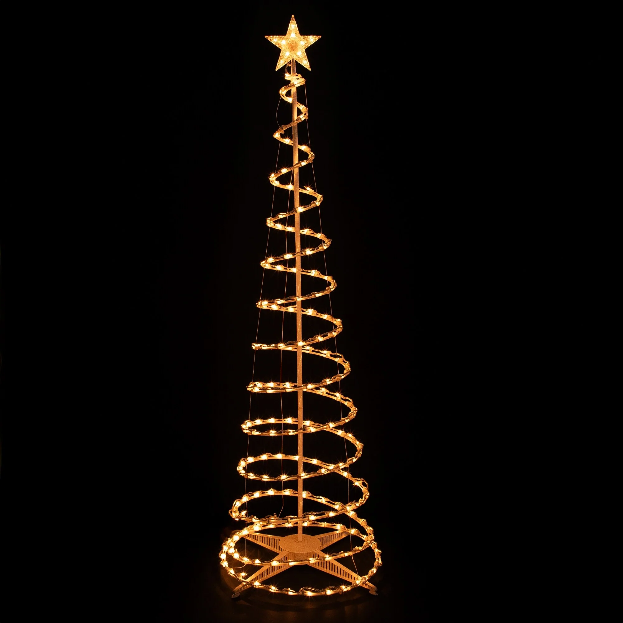 Spiral Cone Tree Lighted Outdoor Christmas Decoration - 6' - Clear Lights - White