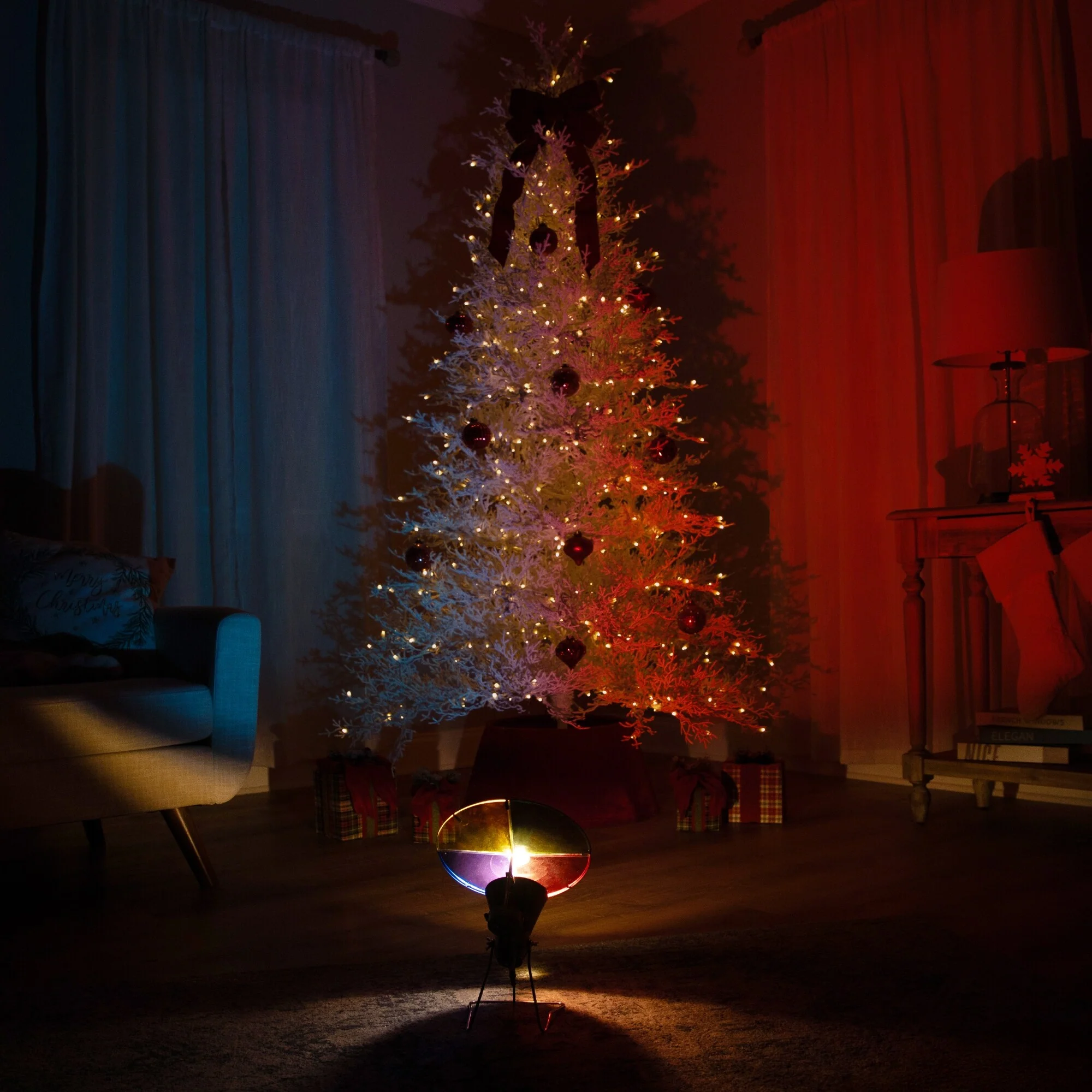 LED Lighted Rotating Christmas Tree Color Projecting Wheel - 13