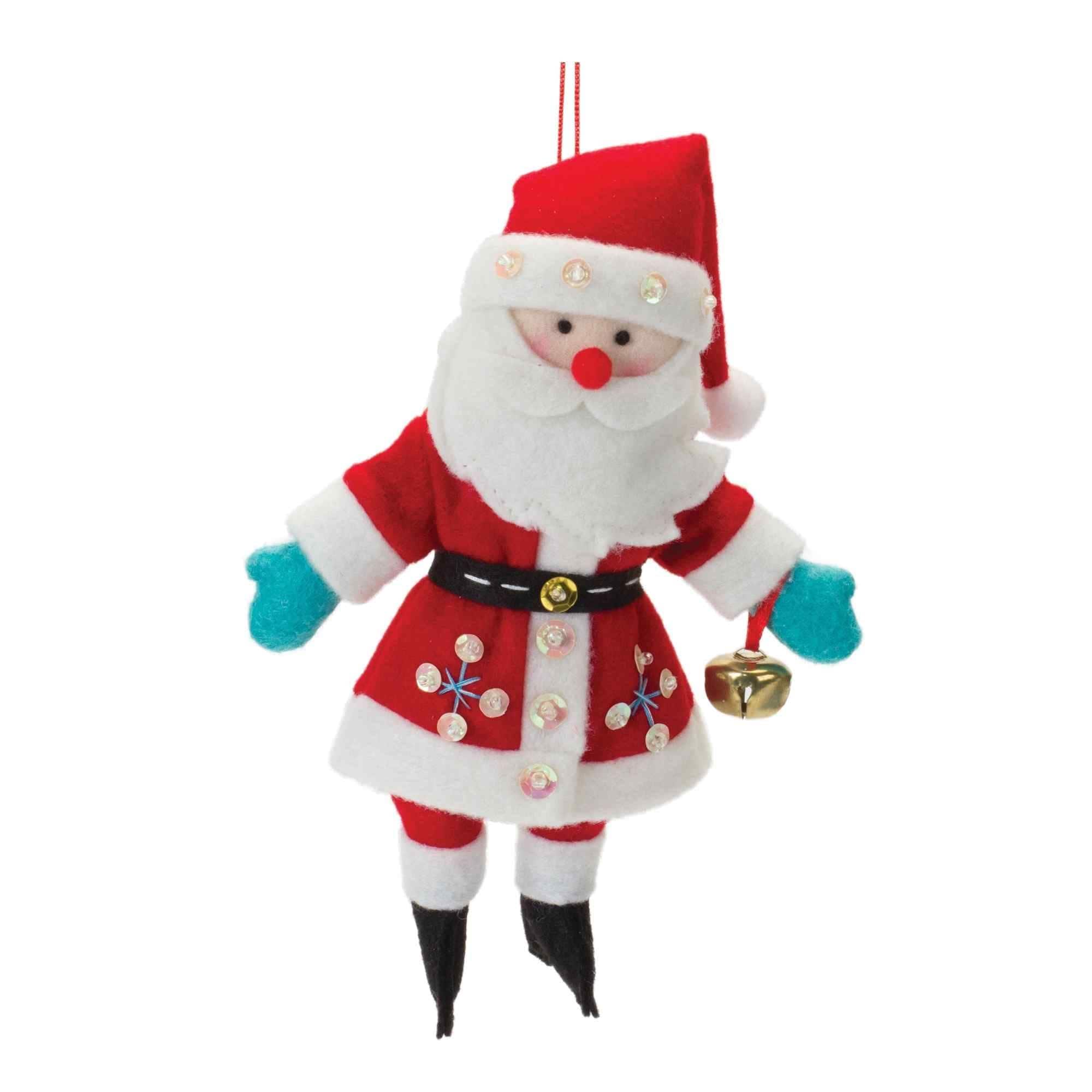 Plush Santa Christmas Ornaments - 8