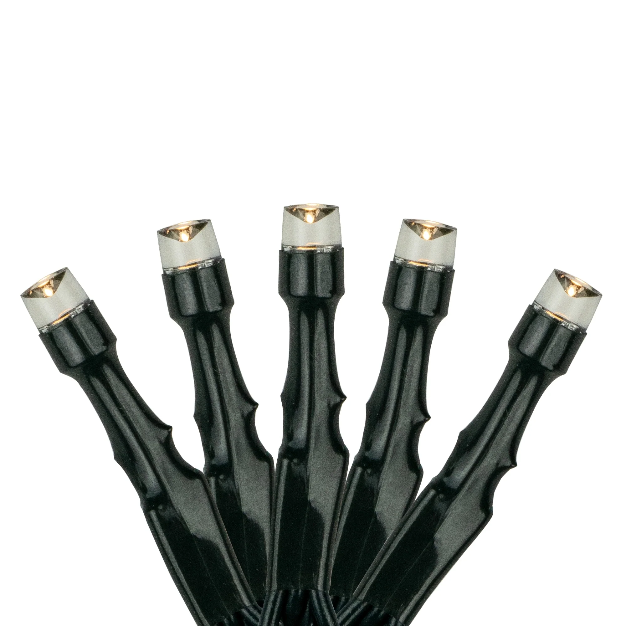 100 Count Warm White LED Solar Mini Christmas Light Set Green Wire