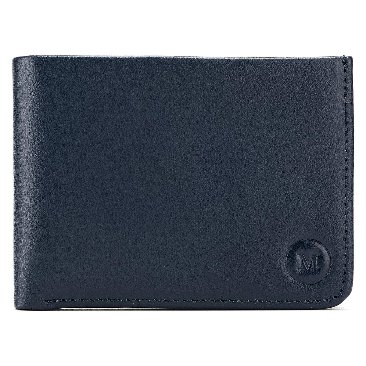 Genuine Calf Leather Slim Bifold RFID Wallet Card Holder Minimalist Secret Pocket (Bi-Fold) - 2-Tier