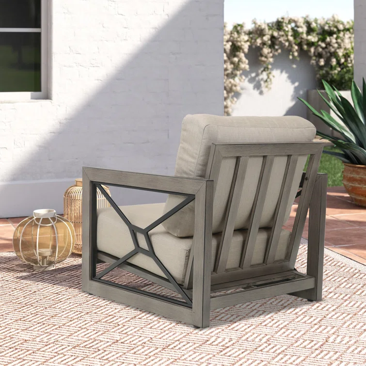 5 Person Aluminum Patio Conversation Seating Group With Sunbrella Cushions