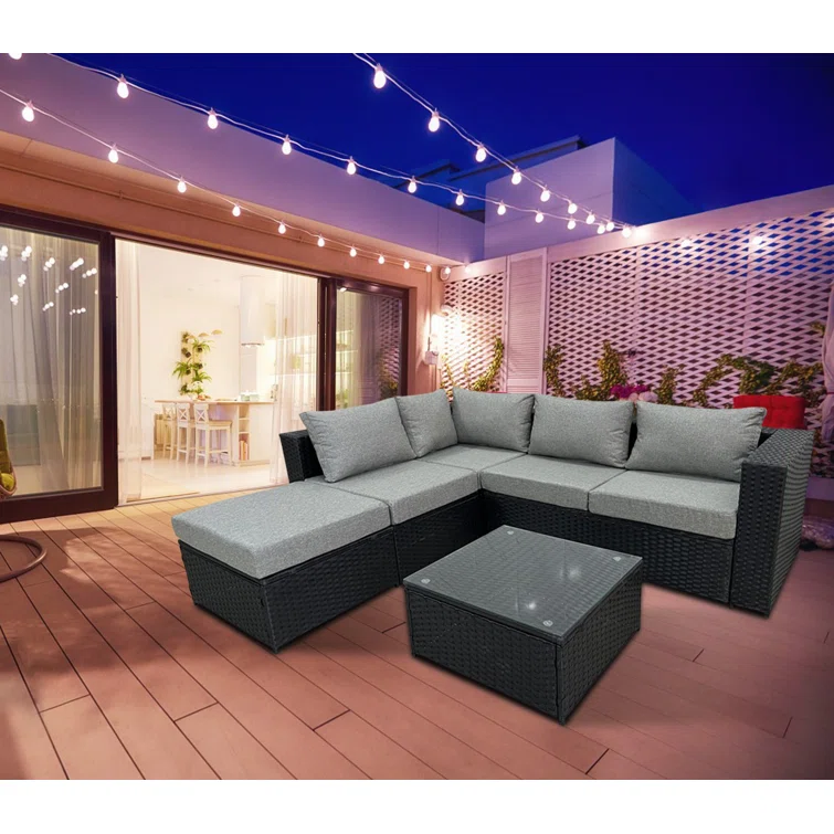 Sighmund 5 - Person Outdoor Seating Group with Cushions
