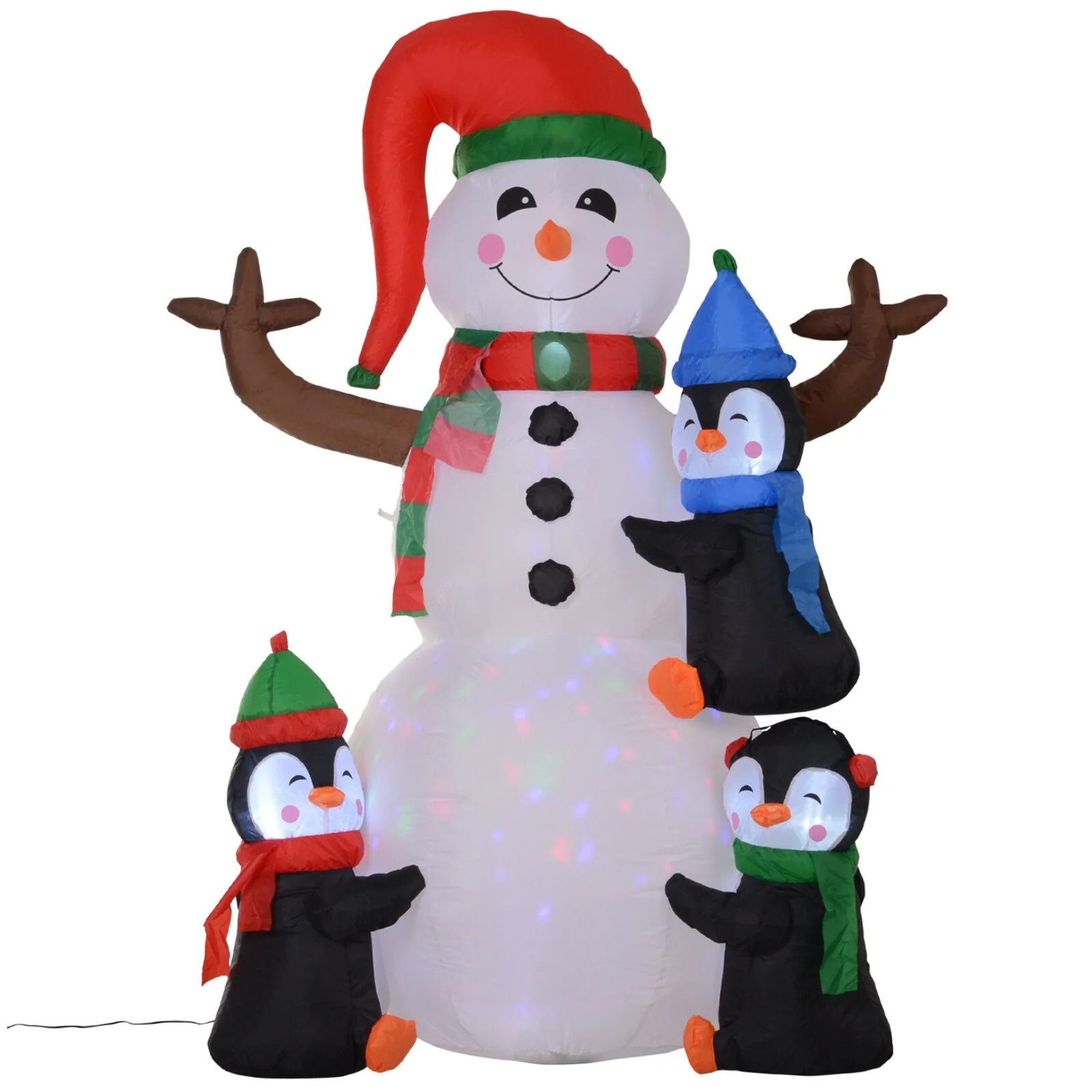 HOMCOM 6' Snowman Inflatable Cute Christmas Decoration, Hugging Penguin Inflatables