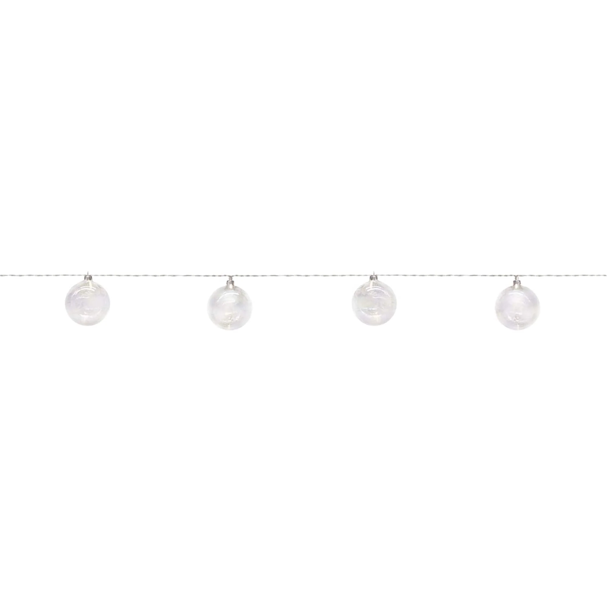 Set of 2 LED Lighted Glass Christmas Ball Ornaments with String Lights 4.5