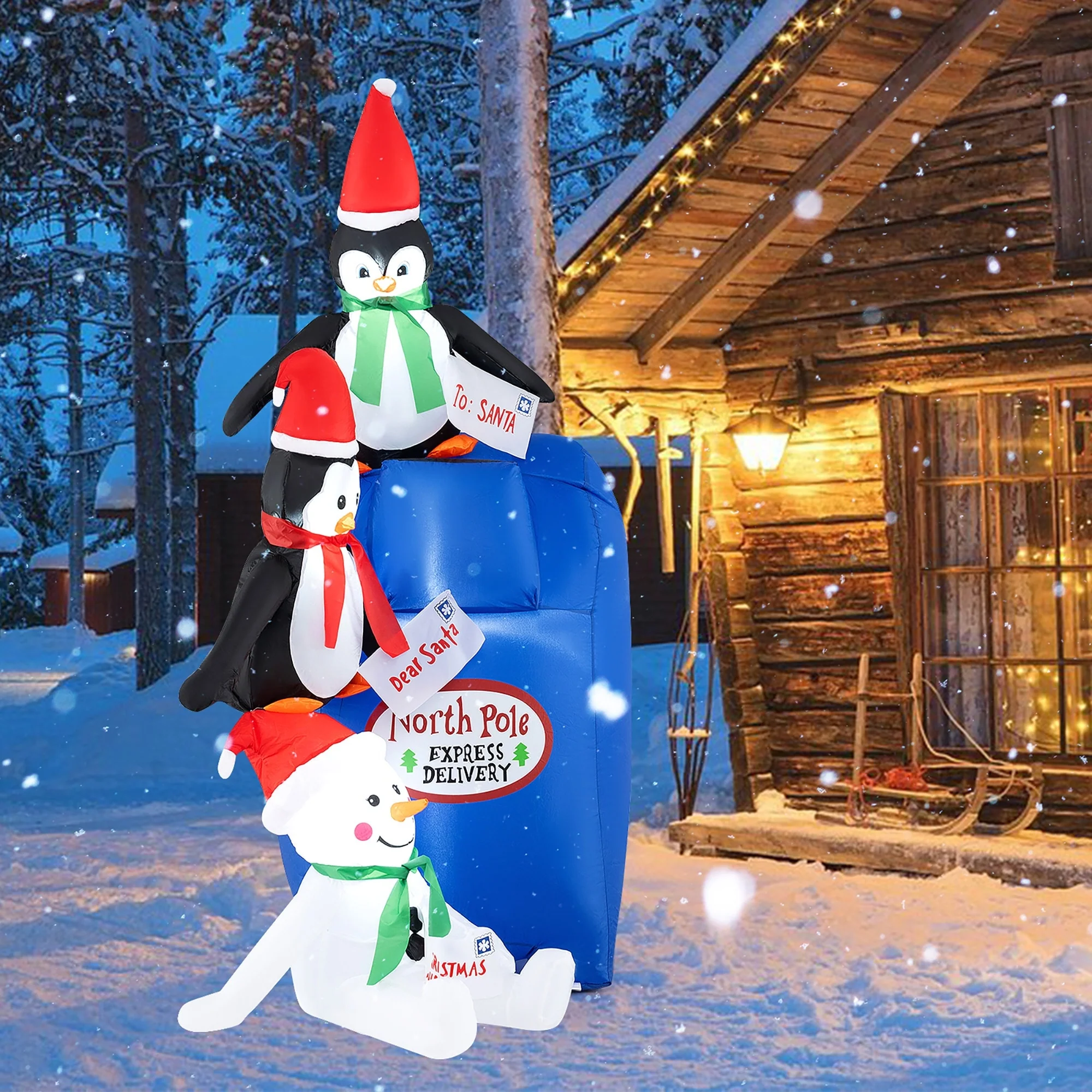 Gymax 6 Ft Christmas Blow up Pre-Lit Letters to Santa Mailbox w/ - See Details