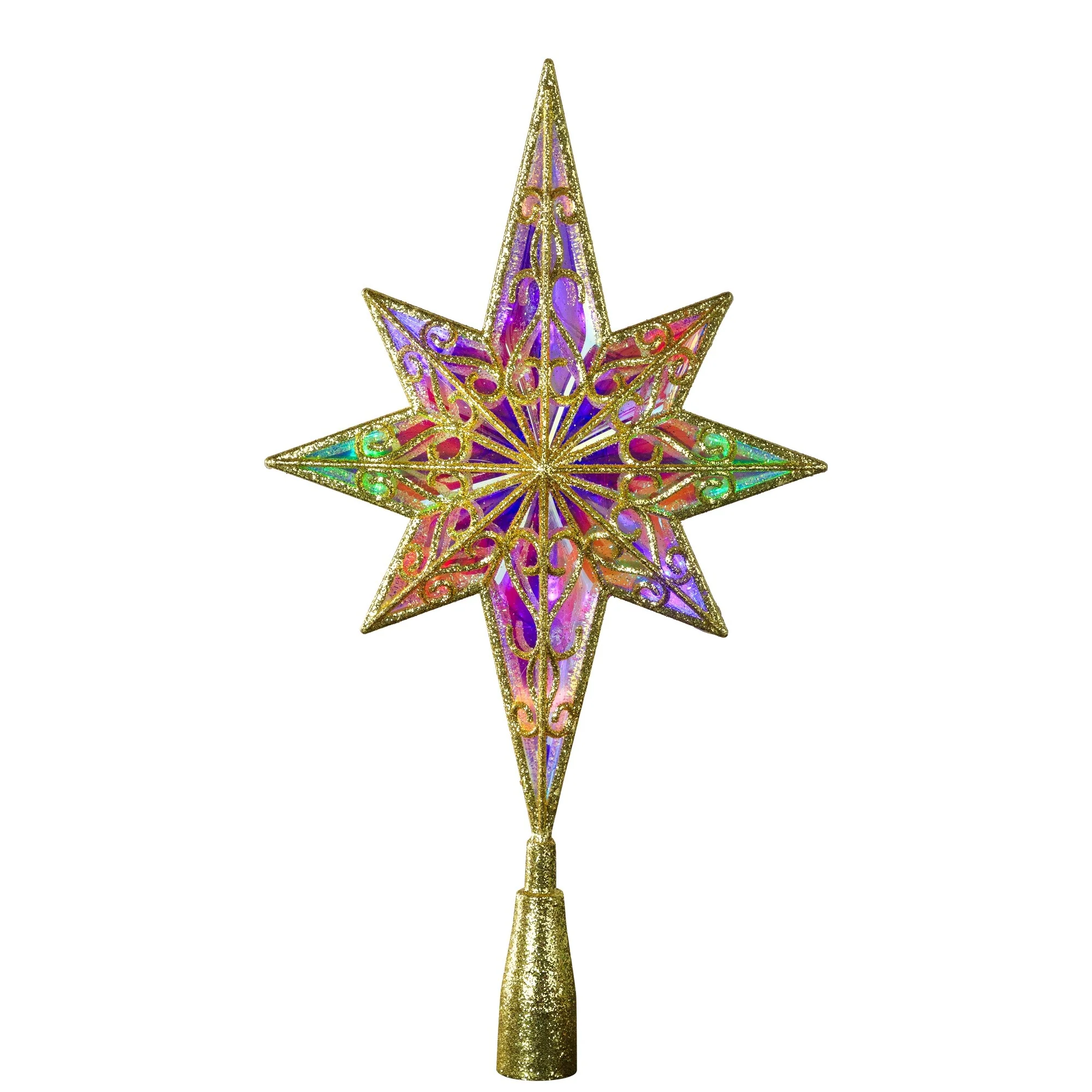 LED Glitter Star of Bethlehem Christmas Tree Topper - 14.5