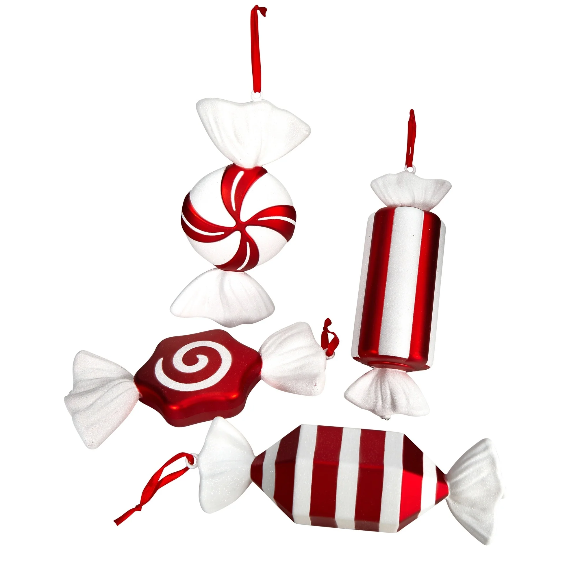 Set of 4 Shatterproof Candy Commercial Christmas Ornament 12