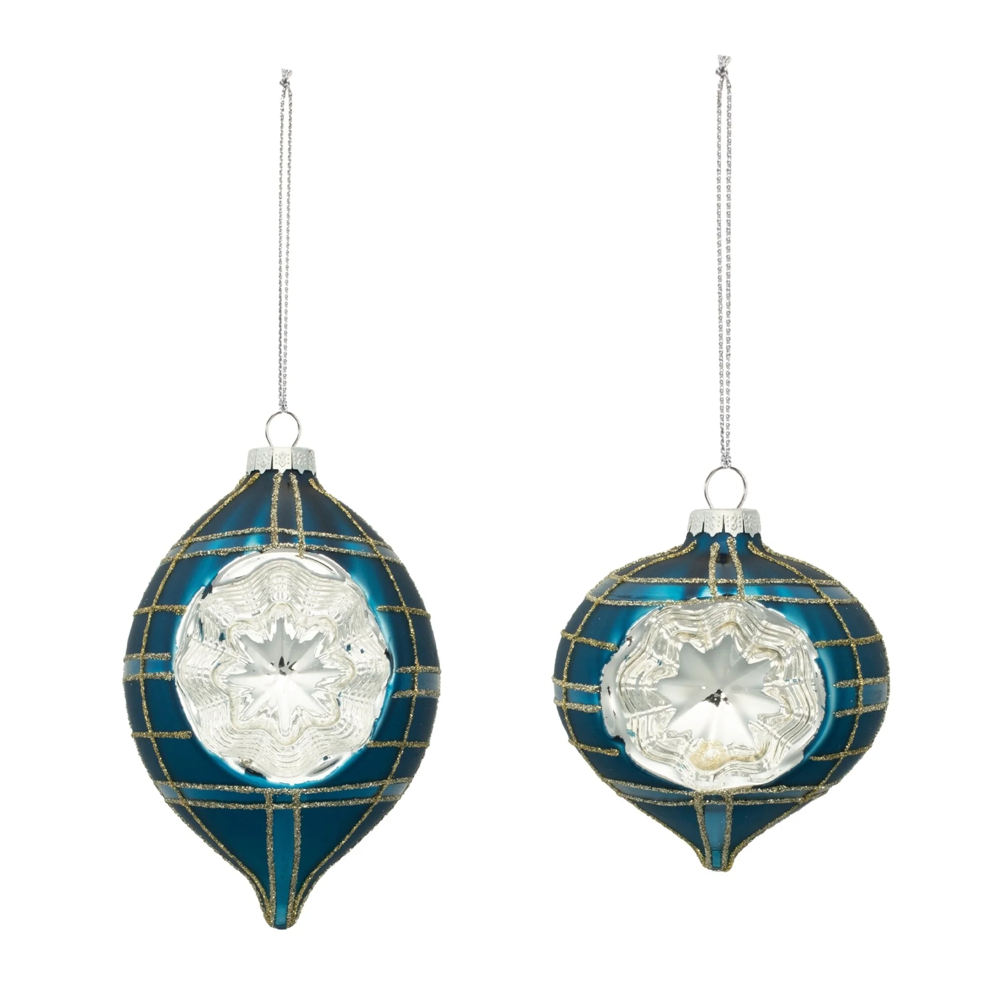 Plaid Reflector Glass Christmas Ornaments - 4