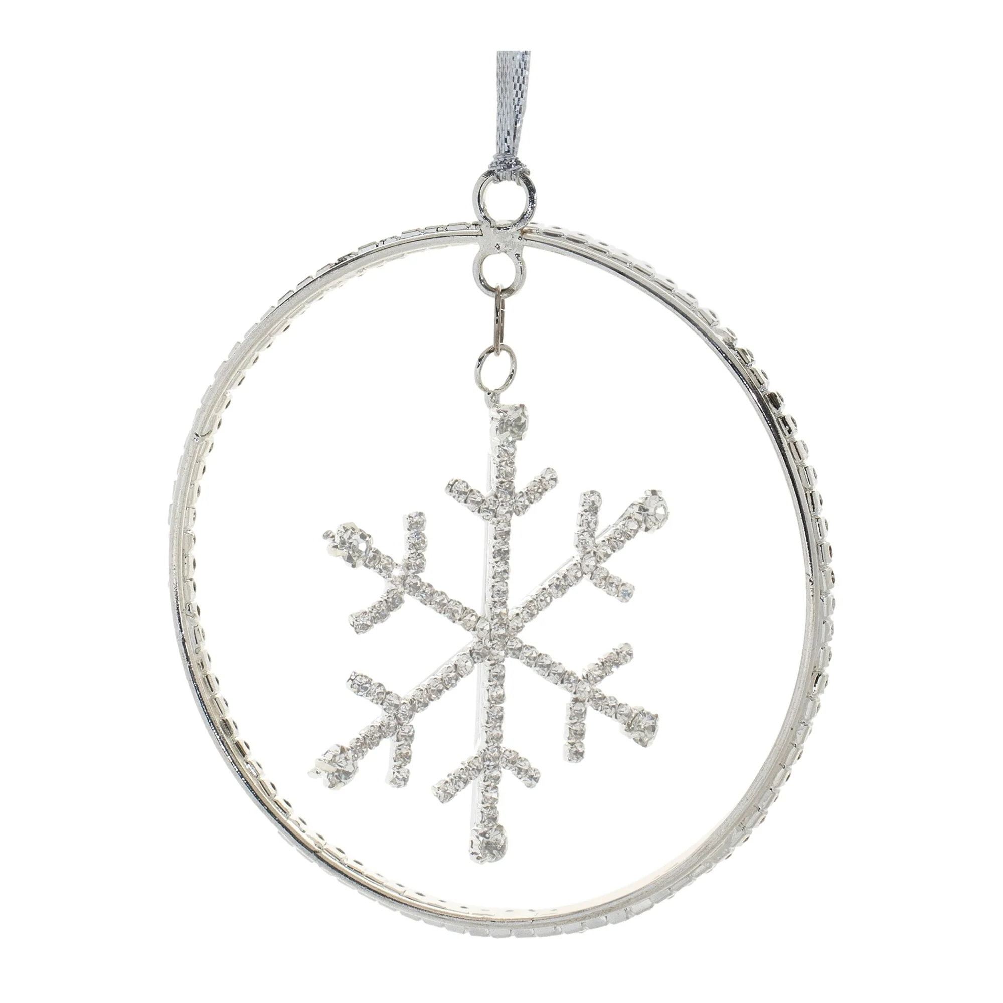 Jeweled Snowflake Disc Christmas Ornaments - 4