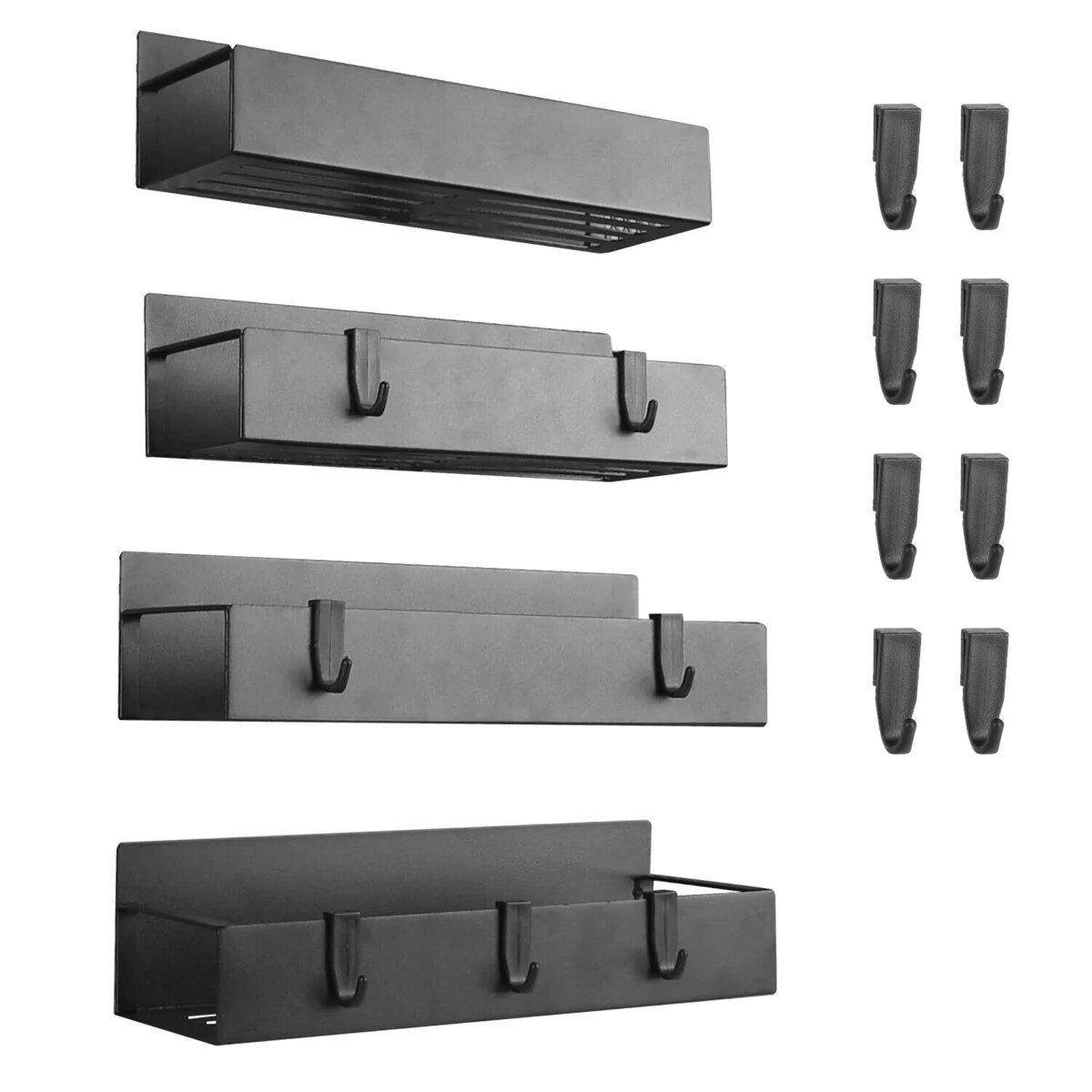 Magnetic Spice Rack 4-Pack with 8 Hooks