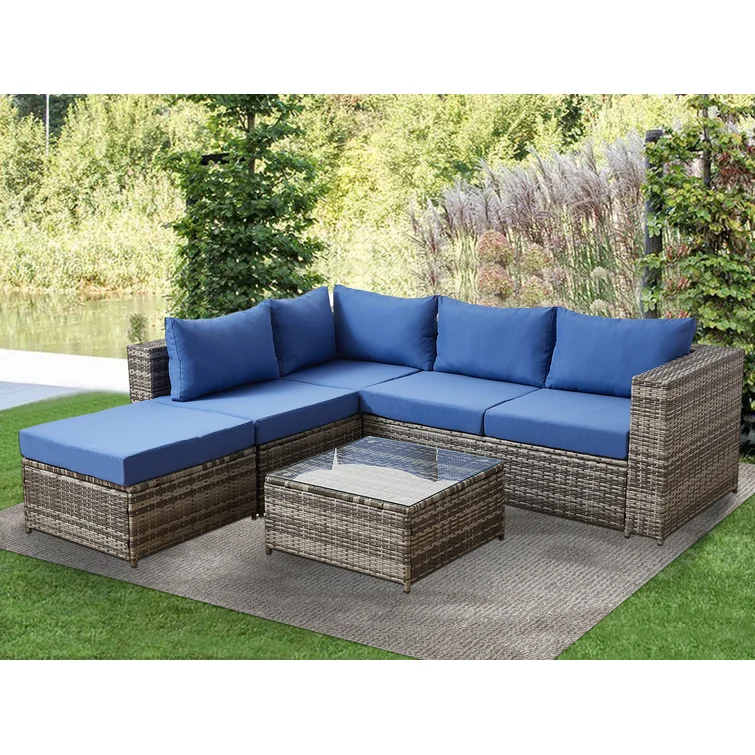 Nivek 5 - Person Outdoor Seating Group with Cushions