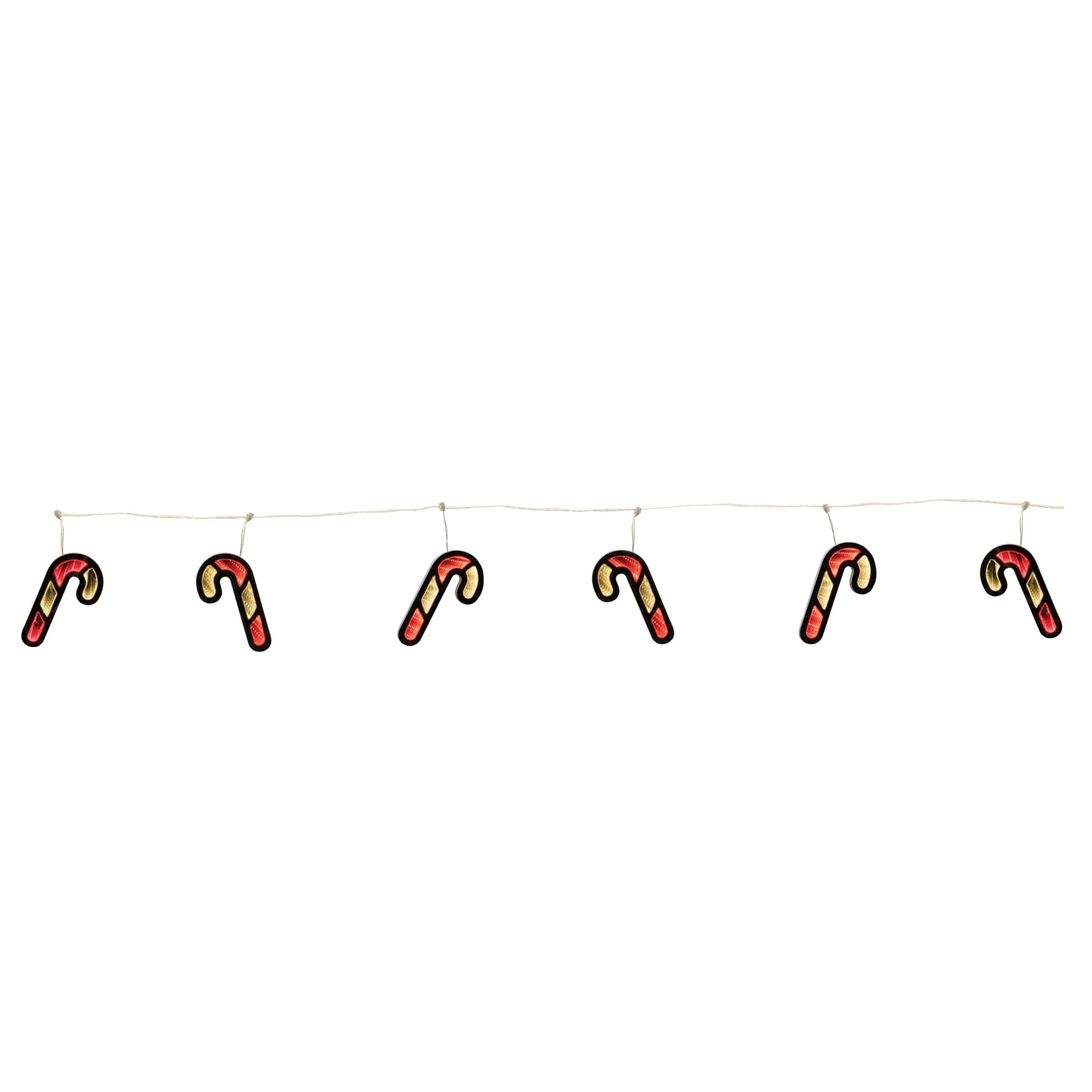 Acrylic Candy Cane Garland with Infinity Lights Festive Foam Decor - 68” x 0.5” x 7.25” (L x W x H)