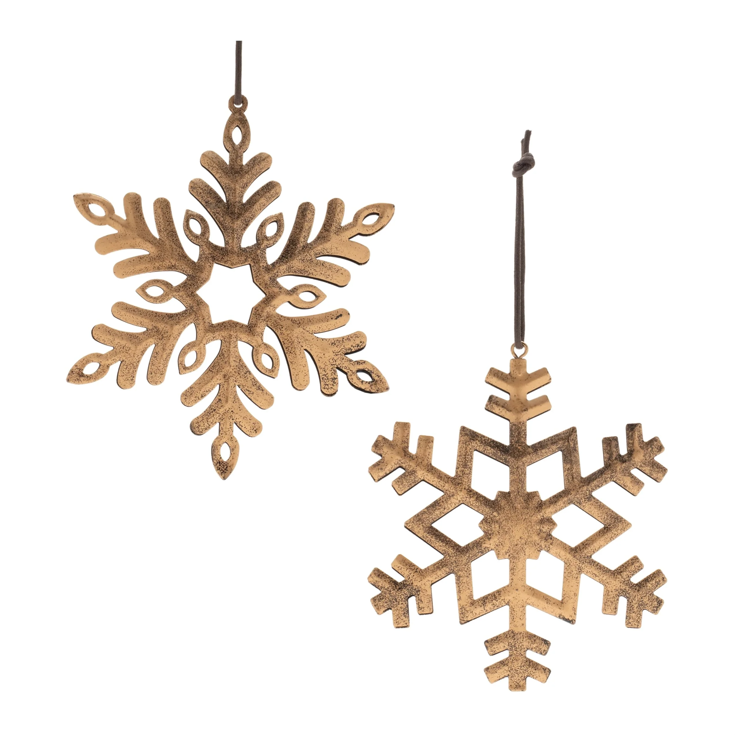 Set of 12 Metal Snowflake Ornaments for Christmas Tree Decor - 4.5
